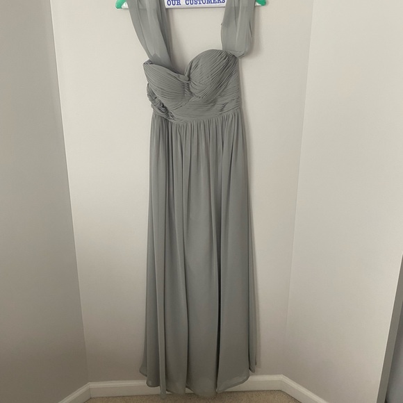Strapless grey bridesmaids dress - size 6 - Picture 1 of 3